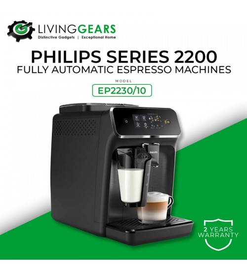 Philips Series 2200 Fully Automatic Espresso Machines with LatteGo Milk  System (EP2230/10)